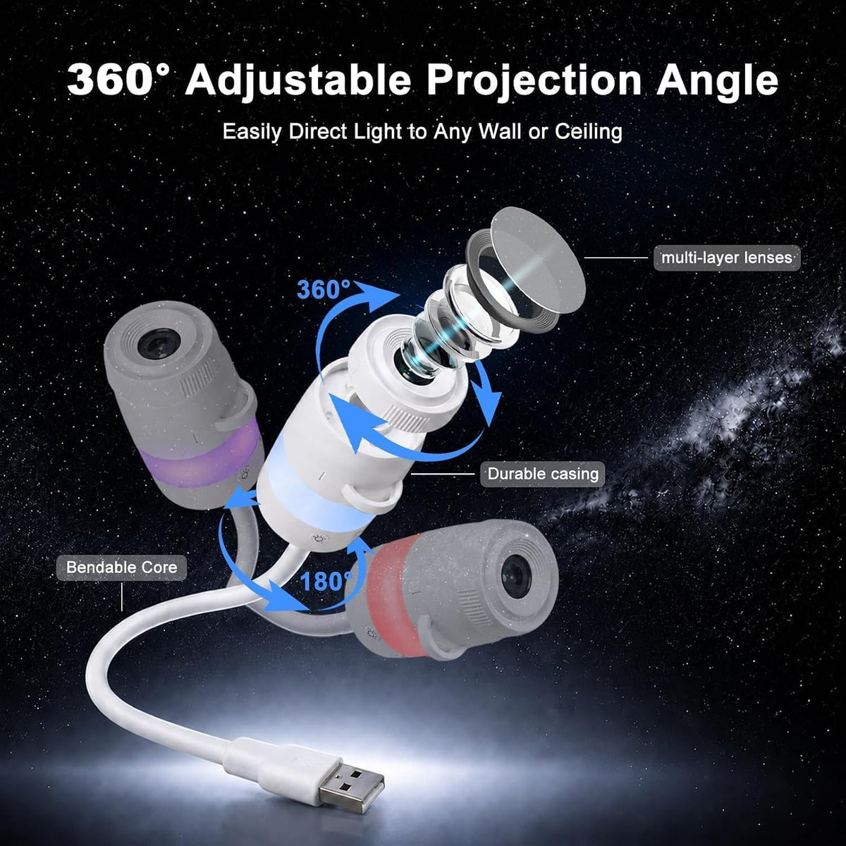 Galaxy Light Projector Lamp ( 6 Lenses )